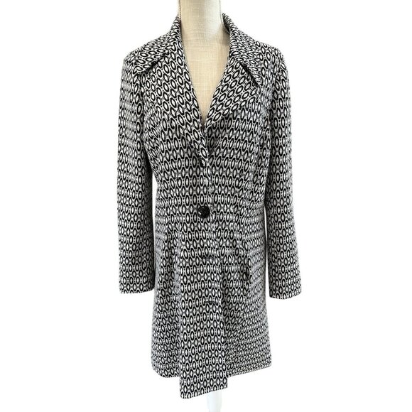 Carole Little Womens Black & White Button-Up Jacket M - Picture 1 of 10